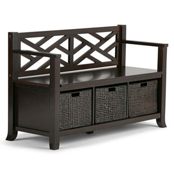 Simpli Home Adrien Entryway Storage Bench