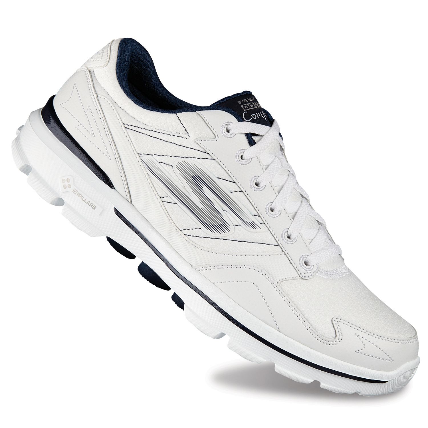 skechers go walk 3 mens white