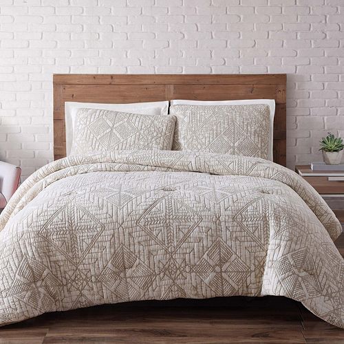 Sand Washed Quilted Duvet Cover Set