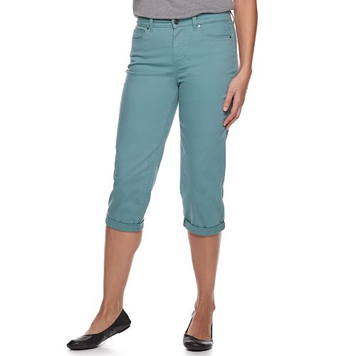 Women's Croft & Barrow® Comfort Waist Cuffed Jean Capris