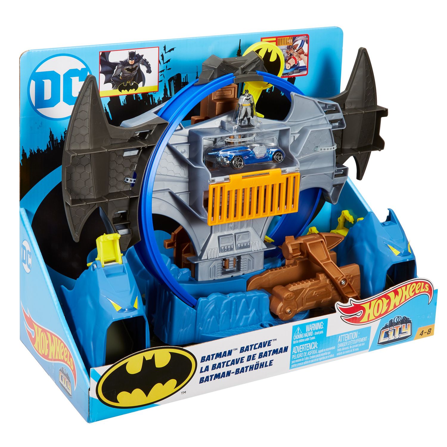 hot wheels dc universe expanding batcave playset