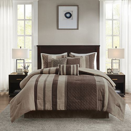 Madison Park Kinsley 7 Piece Faux Suede Comforter Set